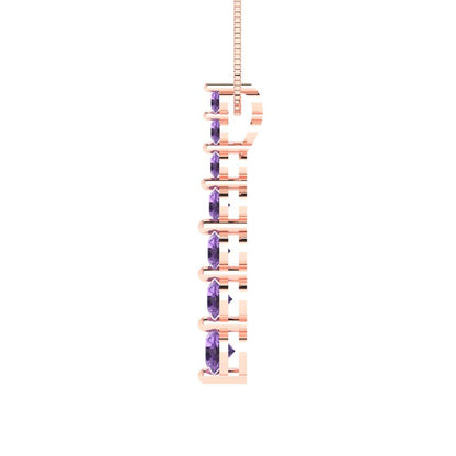 0.475cttw Round Cut Alexandrite Gold-Plated 925 Silver Pendant and 18" Box-Chain Necklace