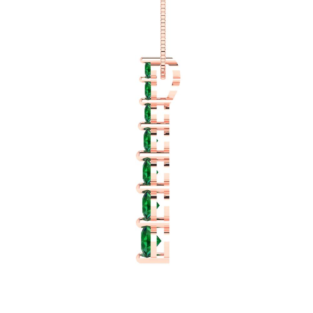 0.475cttw Round Cut Emerald Gold-Plated 925 Silver Pendant and 18" Box-Chain Necklace