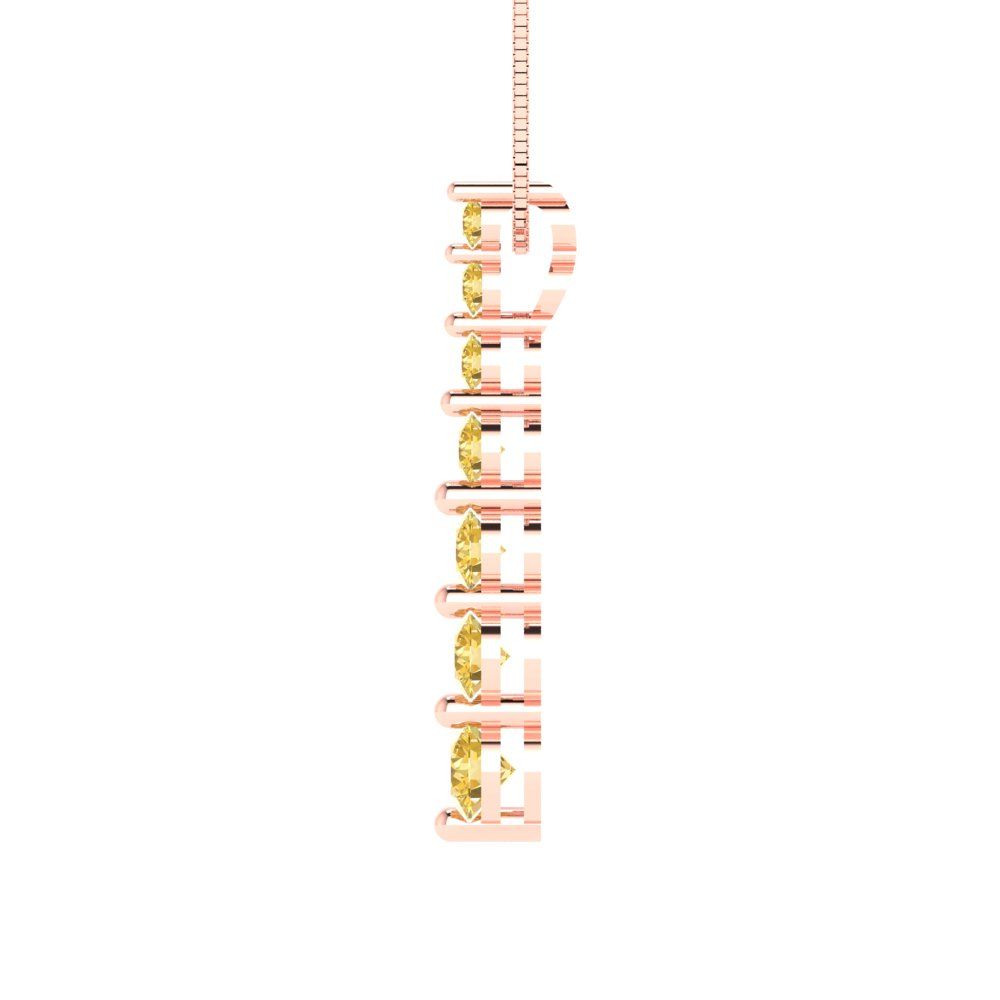 0.475cttw Round Cut Citrine Gold-Plated 925 Silver Pendant and 18" Box-Chain Necklace