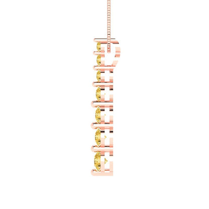 0.475cttw Round Cut Citrine Gold-Plated 925 Silver Pendant and 18" Box-Chain Necklace