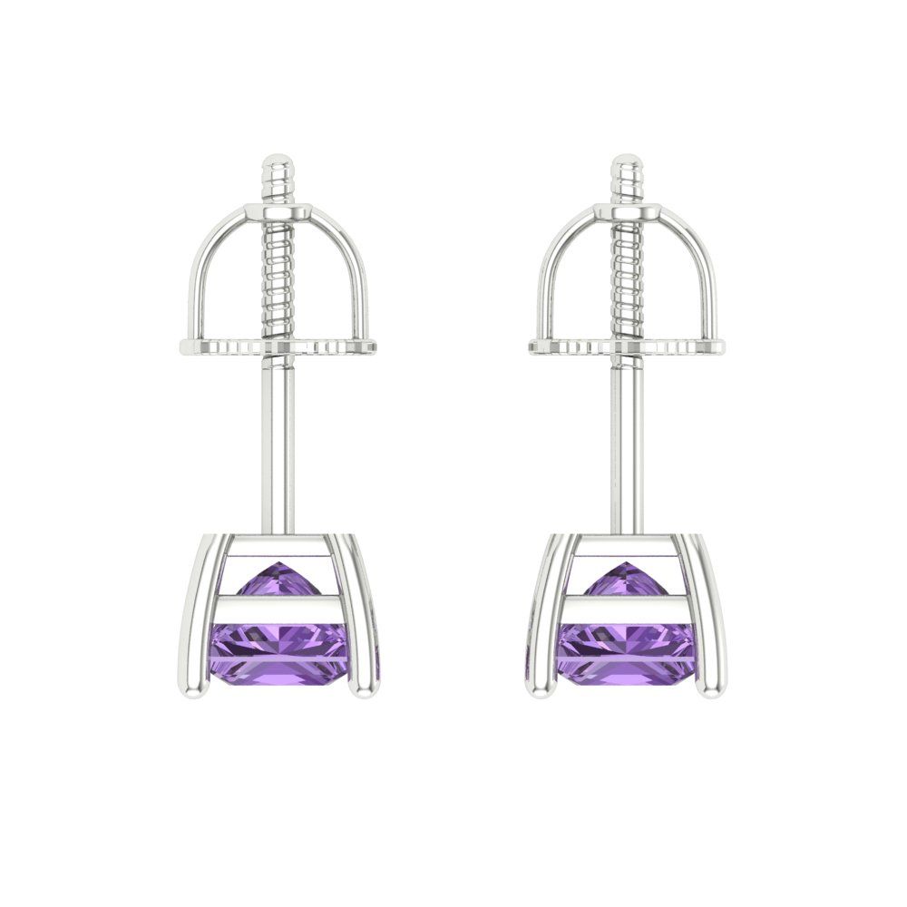 1cttw Alexandrite Gold-Plated 925 Silver Screw Back Stud Earrings