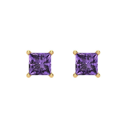 1cttw Alexandrite Gold-Plated 925 Silver Screw Back Stud Earrings