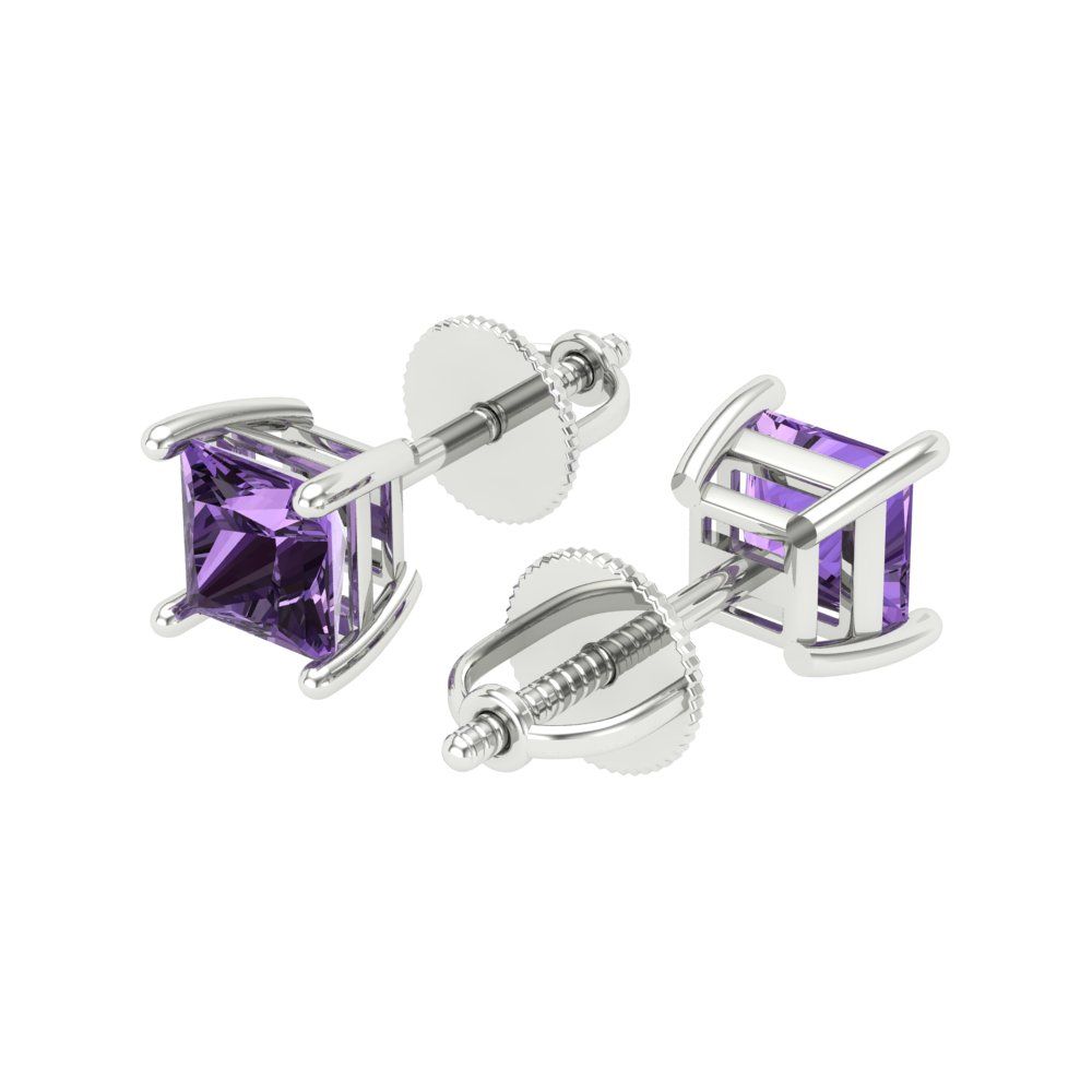 0.5cttw Alexandrite Gold-Plated 925 Silver Screw Back Stud Earrings