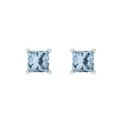 0.5cttw Aquamarine Gold-Plated 925 Silver Screw Back Stud Earrings