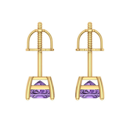 0.5cttw Alexandrite Gold-Plated 925 Silver Screw Back Stud Earrings