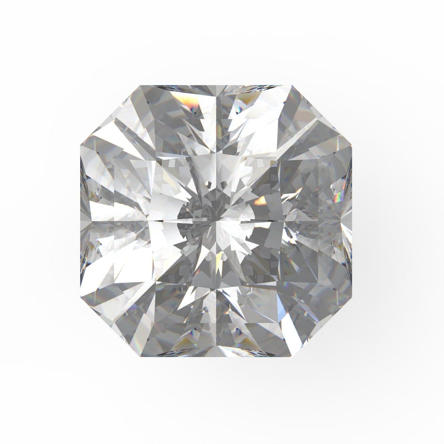 1 to 3 ct Asscher Cut VVS1 Synthetic Clear Moissanite April Birthstone