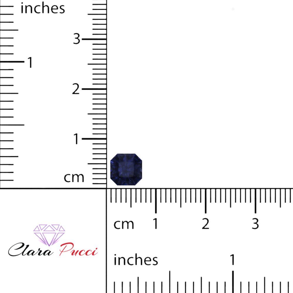 1 to 3 ct Asscher Cut VVS1 Simulated Blue sapphire September Birthstone