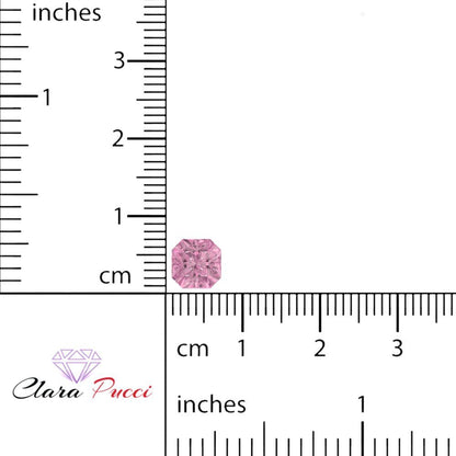 1 to 3 ct Asscher Cut VVS1 Simulated Pink October Birthstone