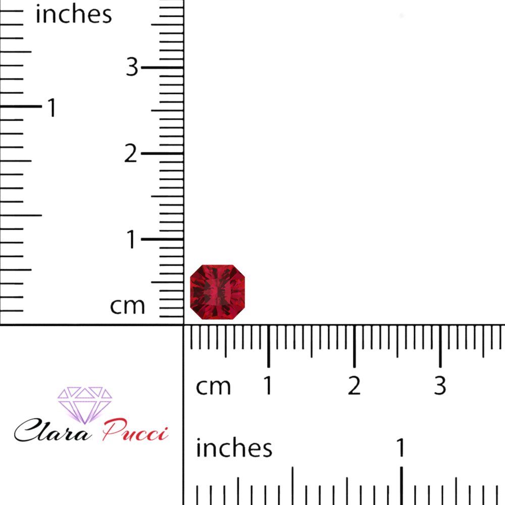 1 to 3 ct Asscher Cut VVS1 Simulated Pink Ruby July Birthstone