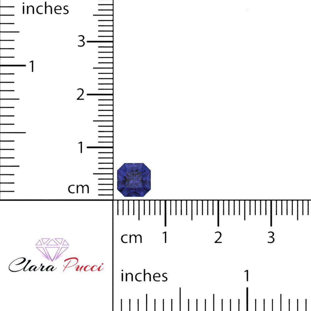 1 to 3 ct Asscher Cut VVS1 Simulated Blue Tanzanite September Birthstone