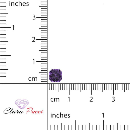 1 to 3 ct Asscher Cut VVS1 Simulated Purple Alexandrite February Birthstone