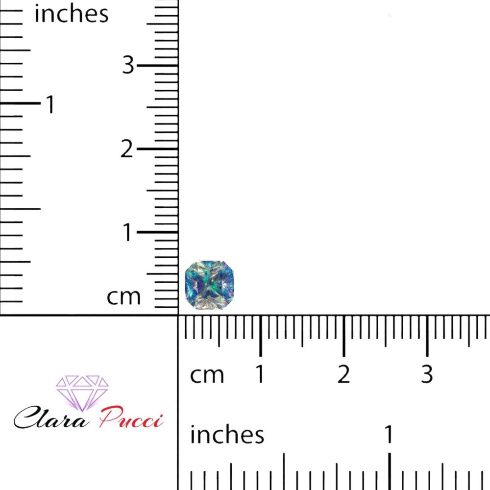 1 to 3 ct Asscher Cut VVS1 Synthetic Blue moissanite September Birthstone