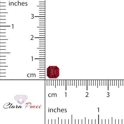 1 to 3 ct Asscher Cut VVS1 Simulated Pink Ruby July Birthstone