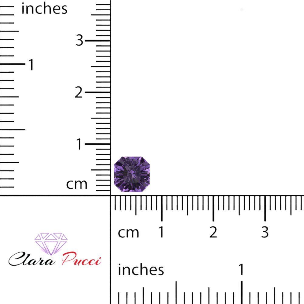 1 to 3 ct Asscher Cut VVS1 Simulated Purple Alexandrite February Birthstone