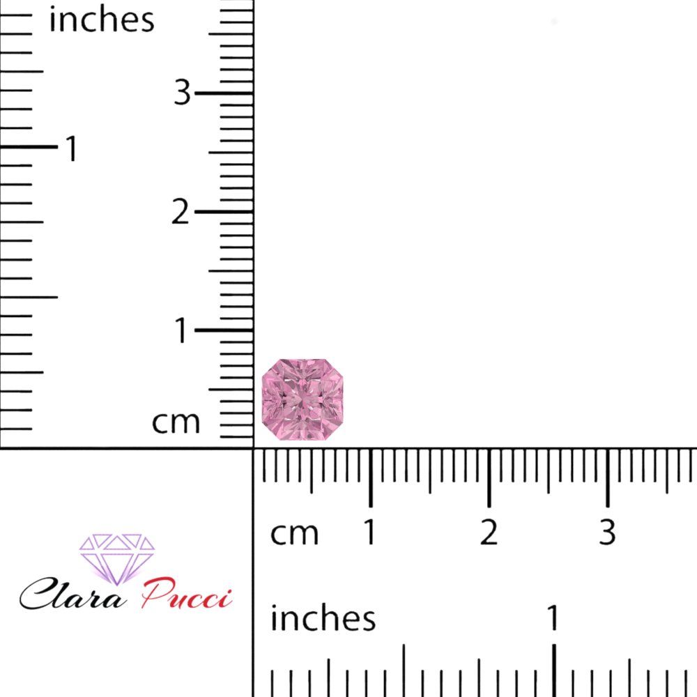 1 to 3 ct Asscher Cut VVS1 Simulated Pink October Birthstone