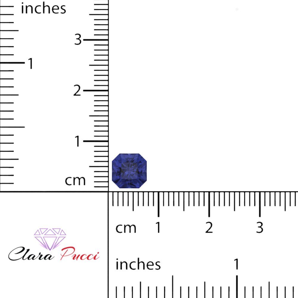 1 to 3 ct Asscher Cut VVS1 Simulated Blue Tanzanite September Birthstone