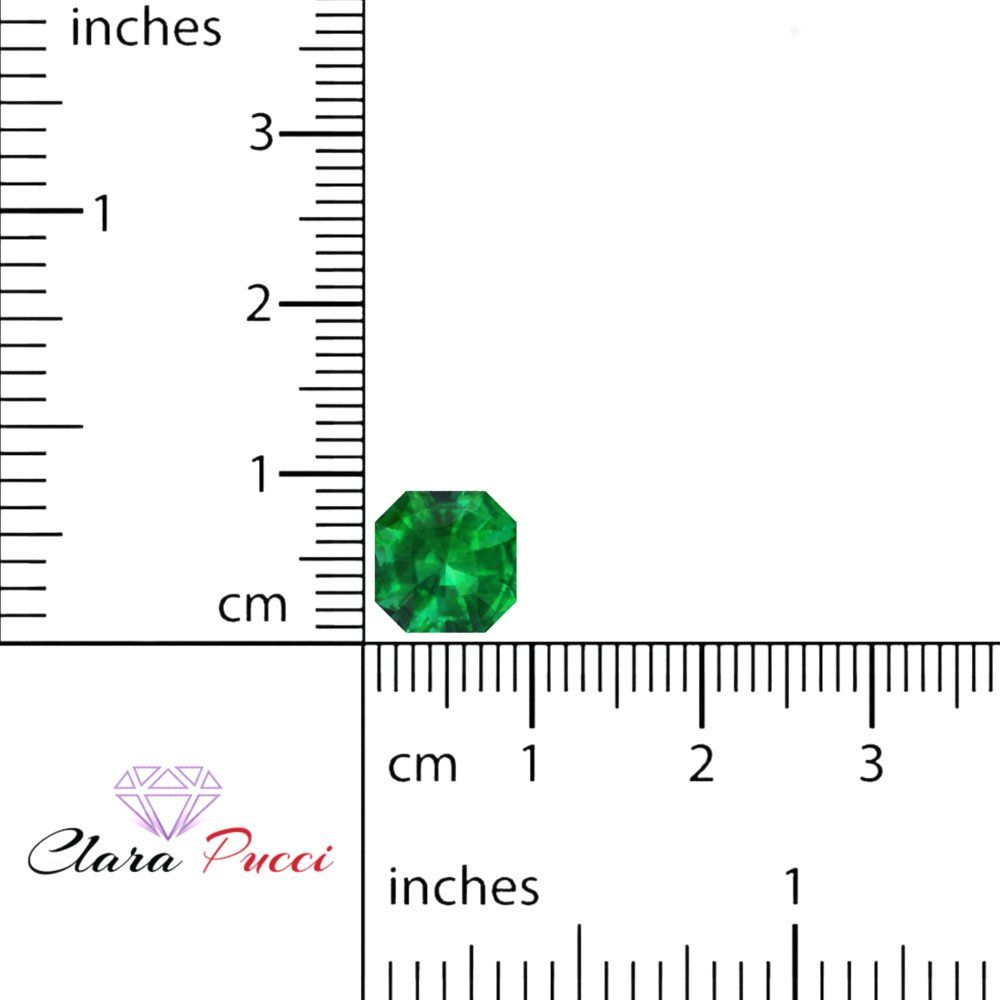 1 to 3 ct Asscher Cut VVS1 Simulated Green Emerald May Birthstone