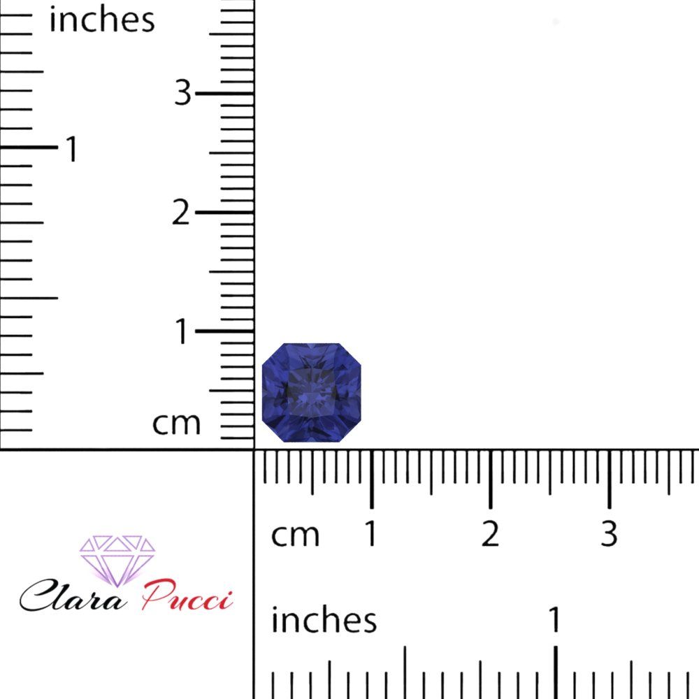 1 to 3 ct Asscher Cut VVS1 Simulated Blue Tanzanite September Birthstone