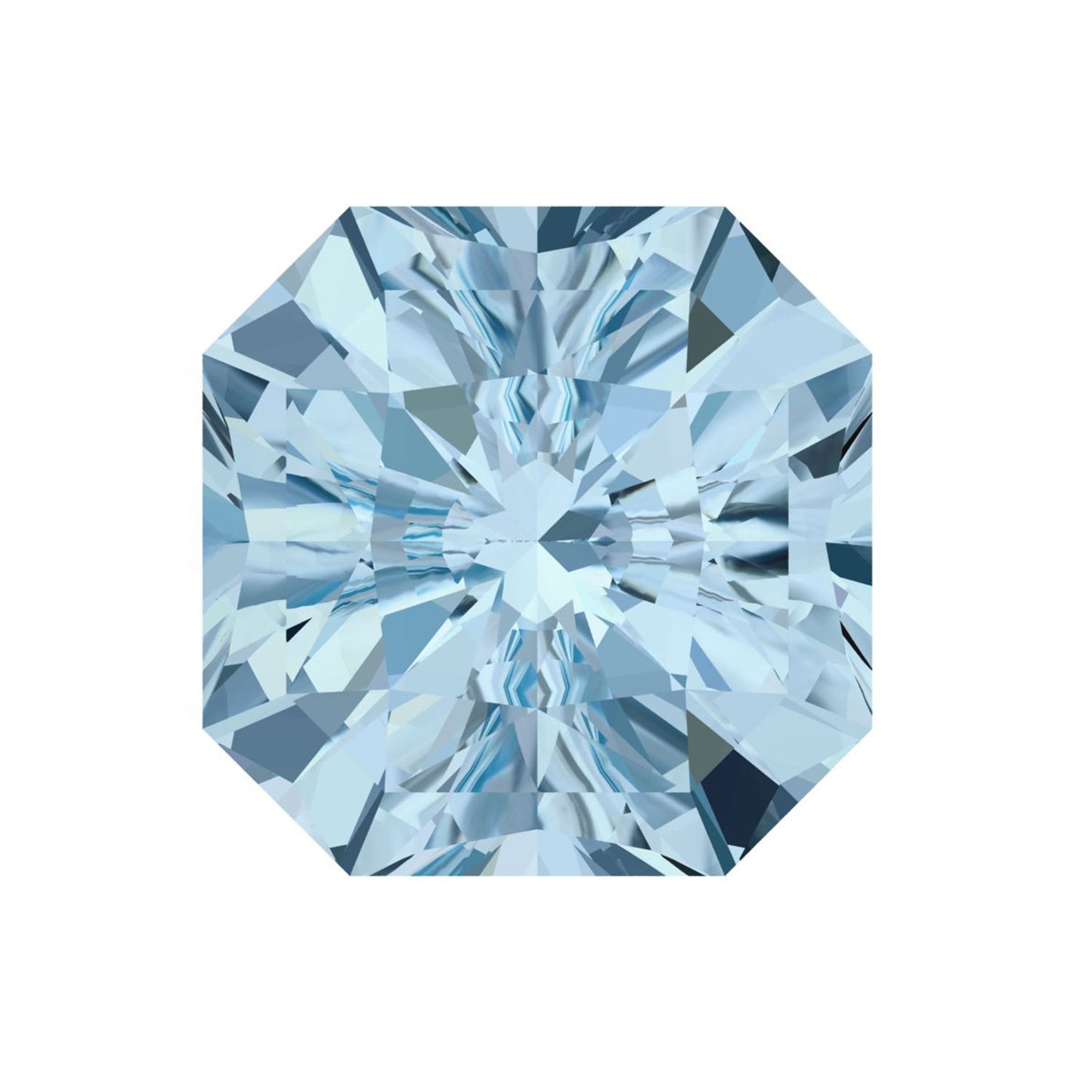 1 to 3 ct Asscher Cut VVS1 Natural Swiss blue topaz March Birthstone