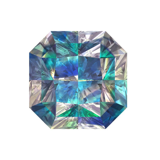 1 to 3 ct Asscher Cut VVS1 Synthetic Blue moissanite September Birthstone