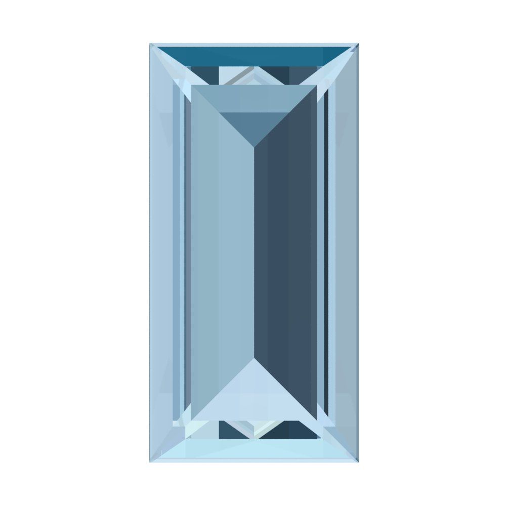 0.33 ct 5x3.5mm Baguette Cut Natural Blue Aquamarine March Birthstone