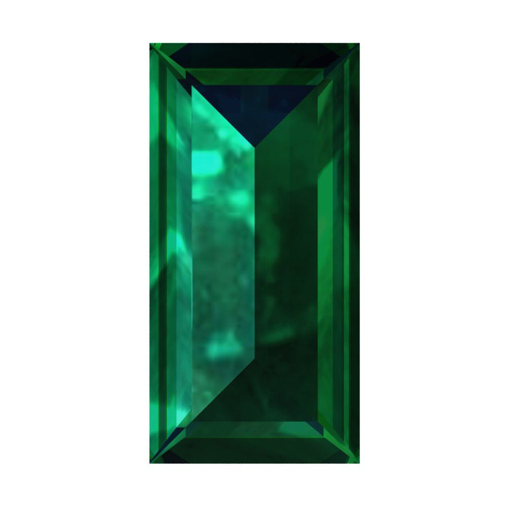 0.33 ct 5x3.5mm Baguette Cut Simulated Green Emerald May Birthstone