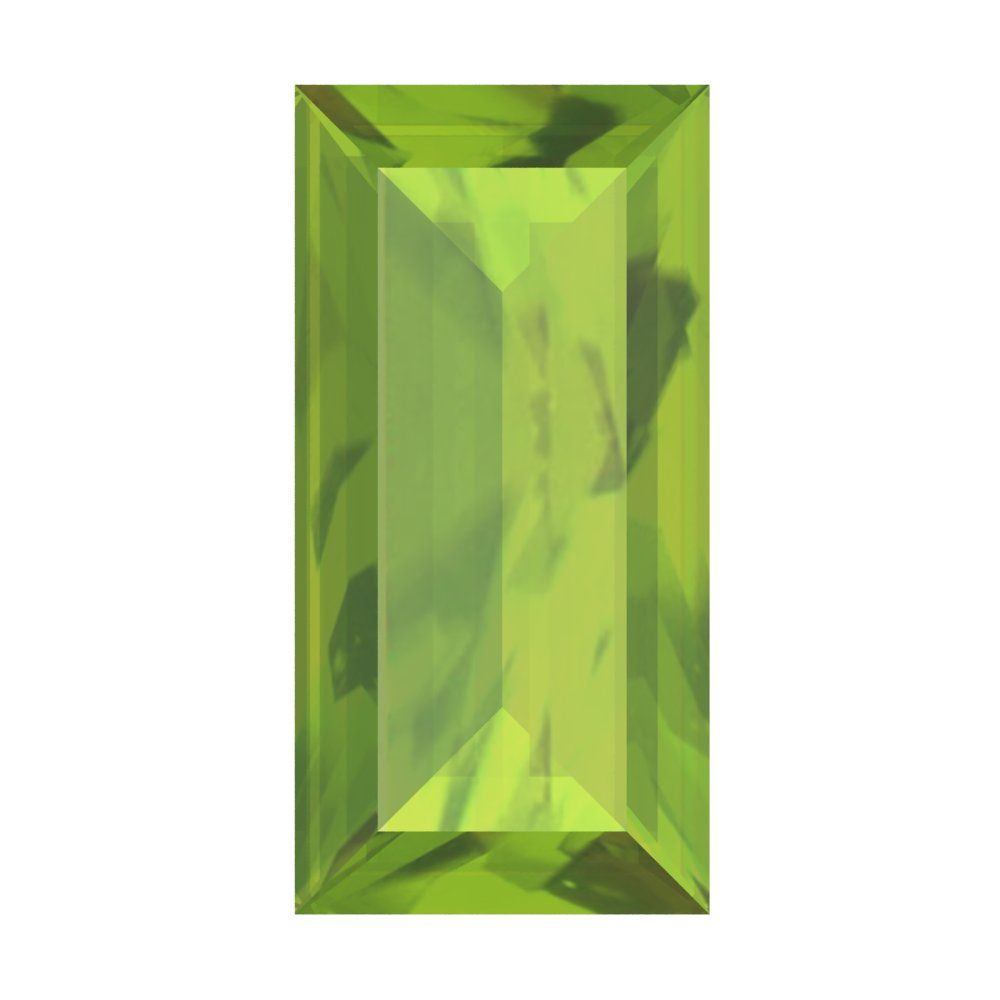 0.33 ct 5x3.5mm Baguette Cut Natural Green Peridot August Birthstone