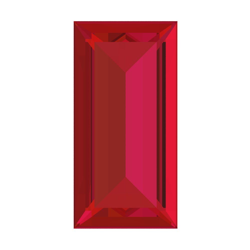 0.33 ct 5x3.5mm Baguette Cut Simulated Pink Ruby July Birthstone