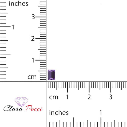 0.33 ct 5x3.5mm Baguette Cut Simulated Purple Alexandrite February Birthstone