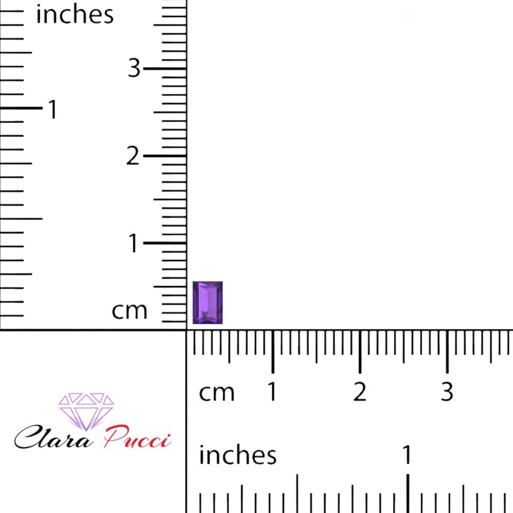 0.33 ct 5x3.5mm Baguette Cut Natural Purple Amethyst February Birthstone