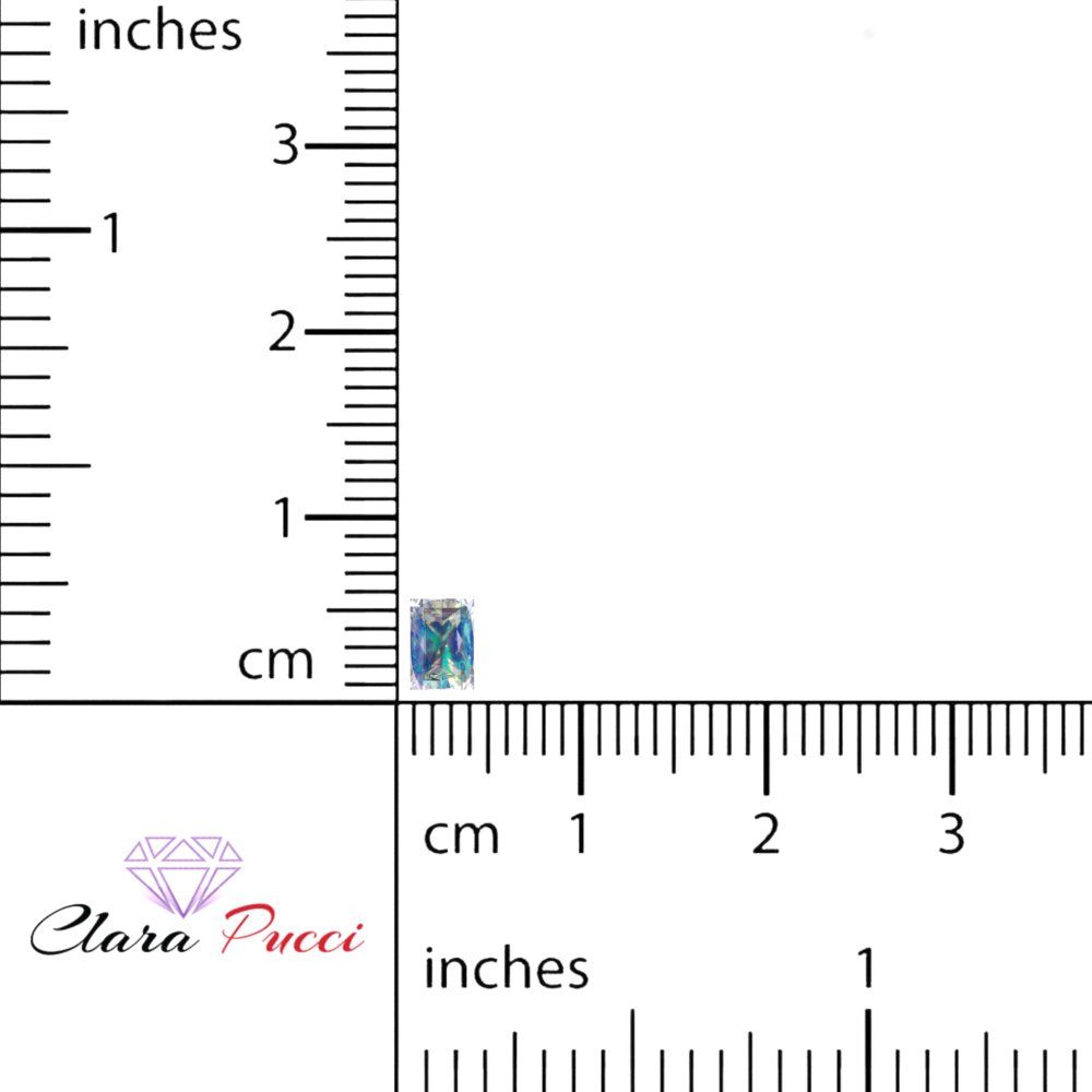 0.33 ct 5x3.5mm Baguette Cut Synthetic Blue moissanite September Birthstone