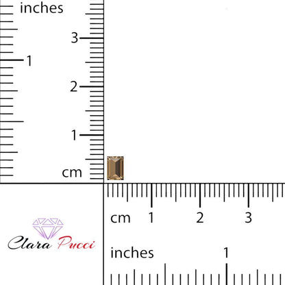 0.33 ct 5x3.5mm Baguette Cut Simulated Brown Champagne November Birthstone