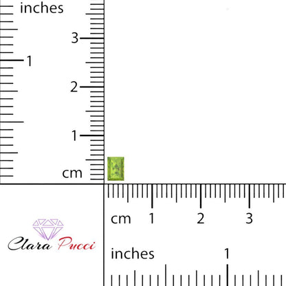 0.33 ct 5x3.5mm Baguette Cut Natural Green Peridot August Birthstone