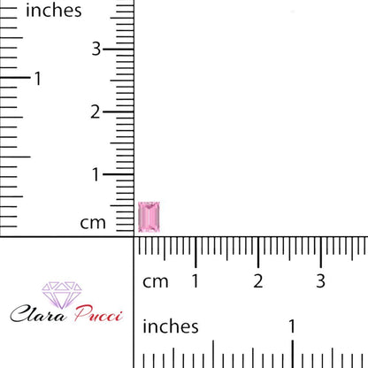 0.33 ct 5x3.5mm Baguette Cut Simulated Pink October Birthstone
