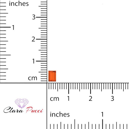 0.33 ct 5x3.5mm Baguette Cut Simulated Red January Birthstone