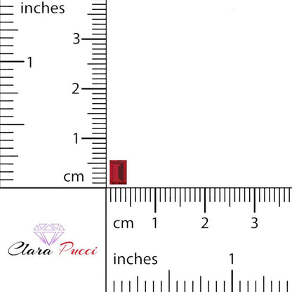0.33 ct 5x3.5mm Baguette Cut Simulated Pink Ruby July Birthstone