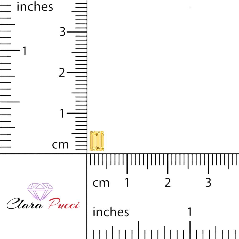 0.33 ct 5x3.5mm Baguette Cut Simulated Yellow November Birthstone