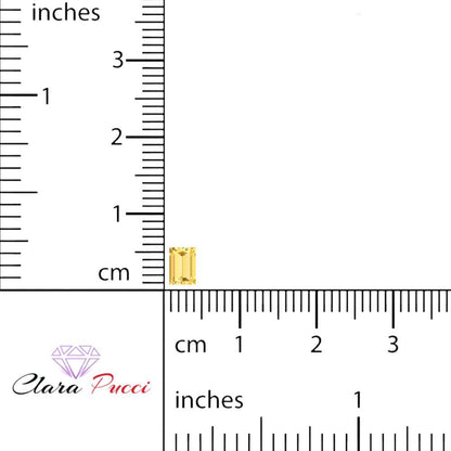 0.33 ct 5x3.5mm Baguette Cut Simulated Yellow November Birthstone