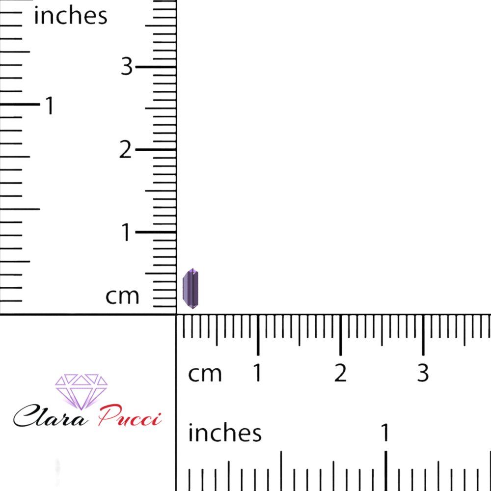 0.33 ct 5x3.5mm Baguette Cut Simulated Purple Alexandrite February Birthstone