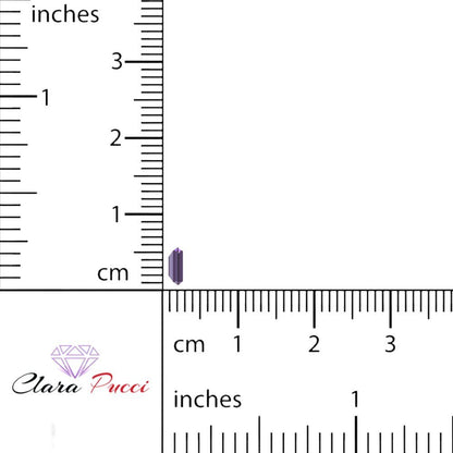 0.33 ct 5x3.5mm Baguette Cut Simulated Purple Alexandrite February Birthstone