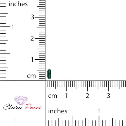 0.33 ct 5x3.5mm Baguette Cut Simulated Green Emerald May Birthstone