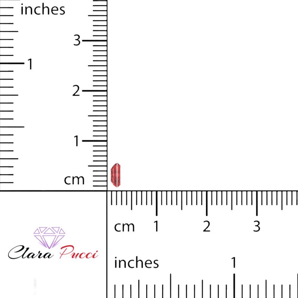 0.33 ct 5x3.5mm Baguette Cut Natural Red Garnet January Birthstone