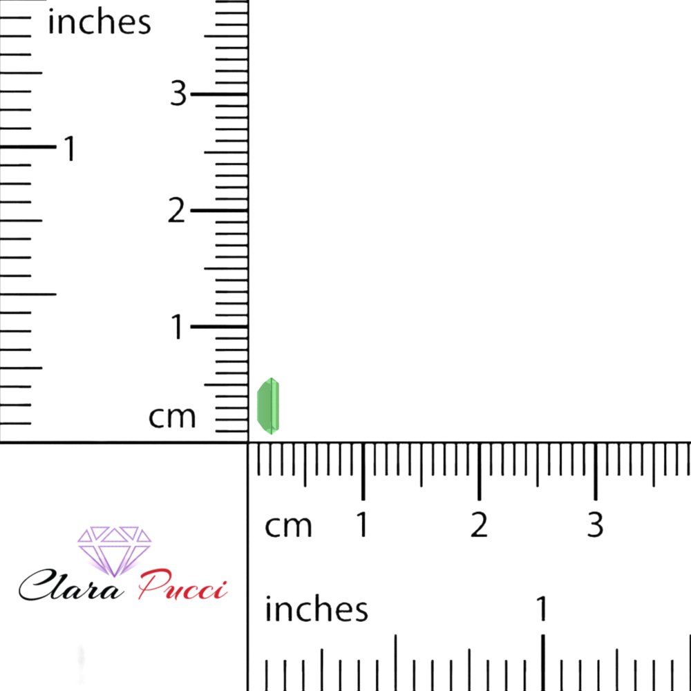 0.33 ct 5x3.5mm Baguette Cut Simulated Light Green August Birthstone