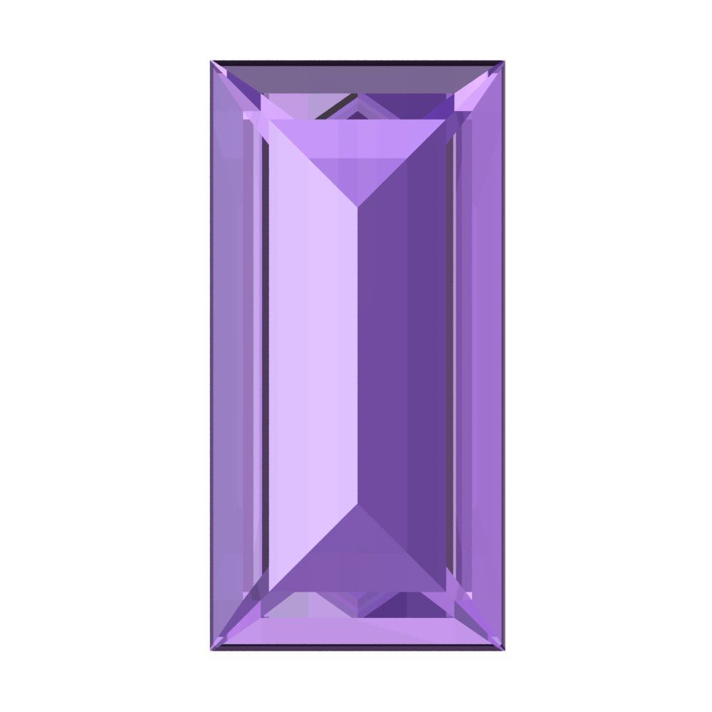 0.33 ct 5x3.5mm Baguette Cut Simulated Purple Alexandrite February Birthstone