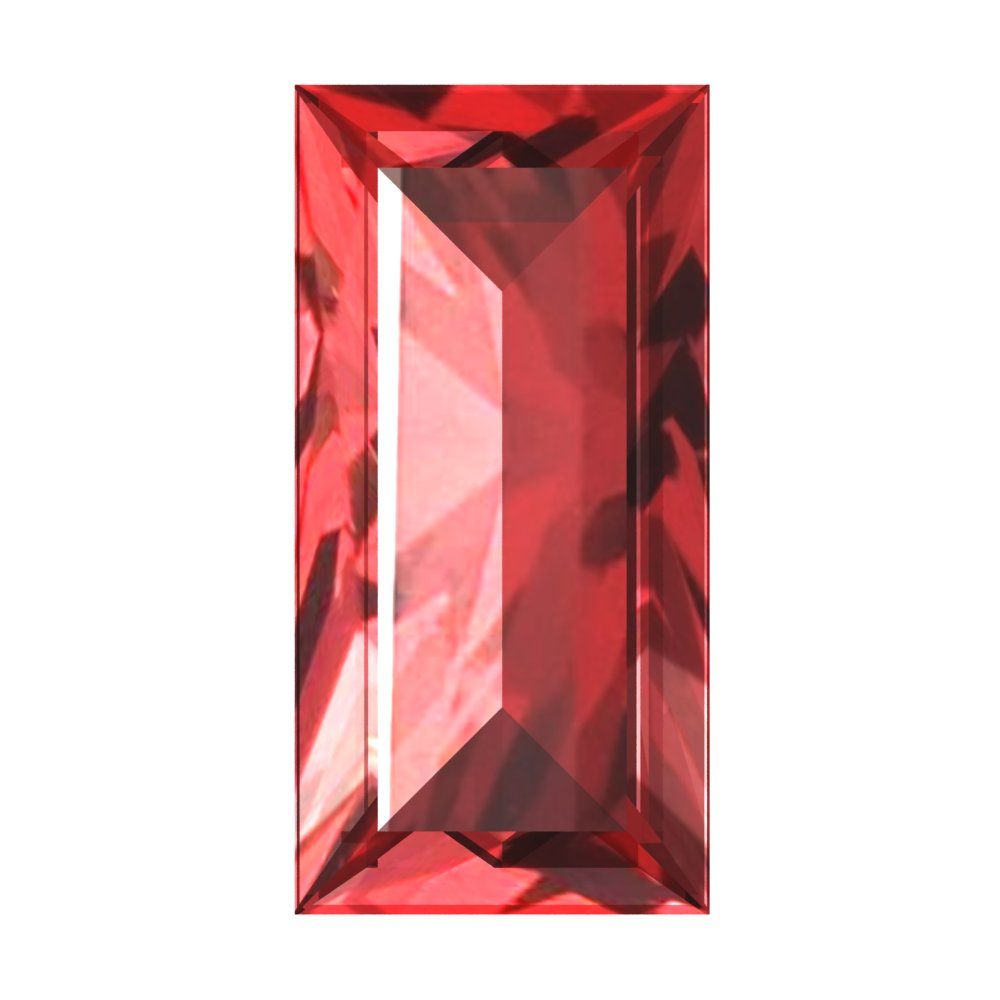 0.33 ct 5x3.5mm Baguette Cut Natural Red Garnet January Birthstone