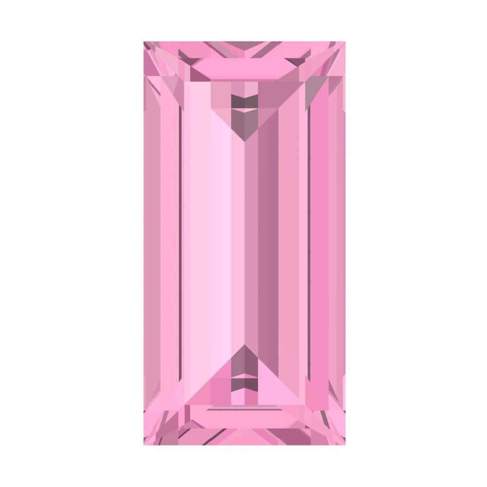 0.33 ct 5x3.5mm Baguette Cut Simulated Pink October Birthstone