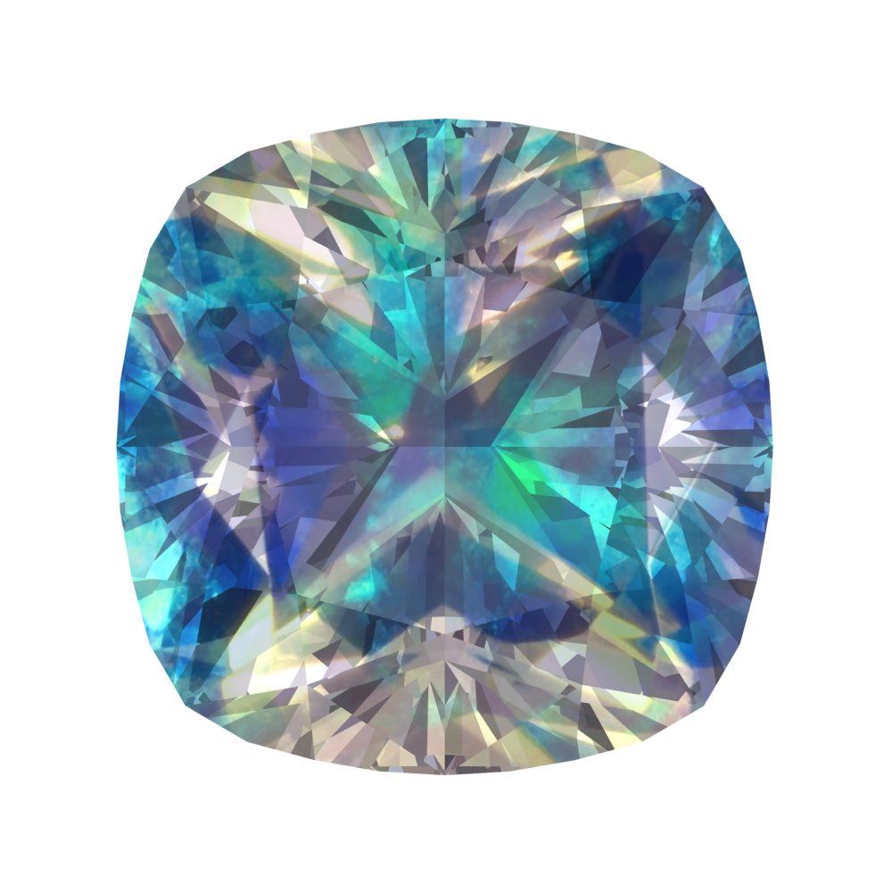 1 to 3 ct Cushion Cut VVS1 Synthetic Blue moissanite September Birthstone