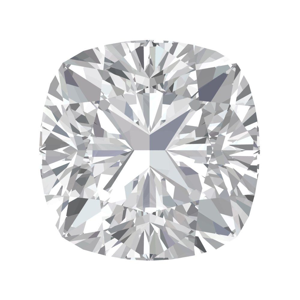 1 to 3 ct Cushion Cut VVS1 Simulated Clear April Birthstone