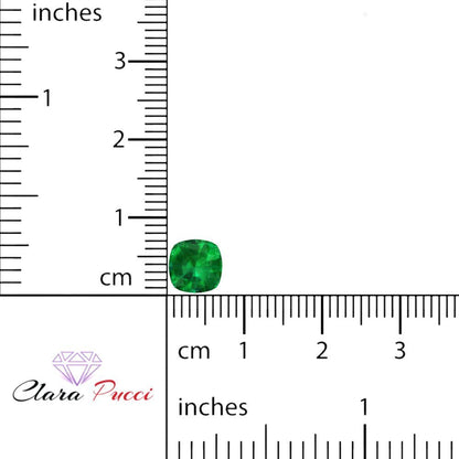 1 to 3 ct Cushion Cut VVS1 Simulated Green Emerald May Birthstone