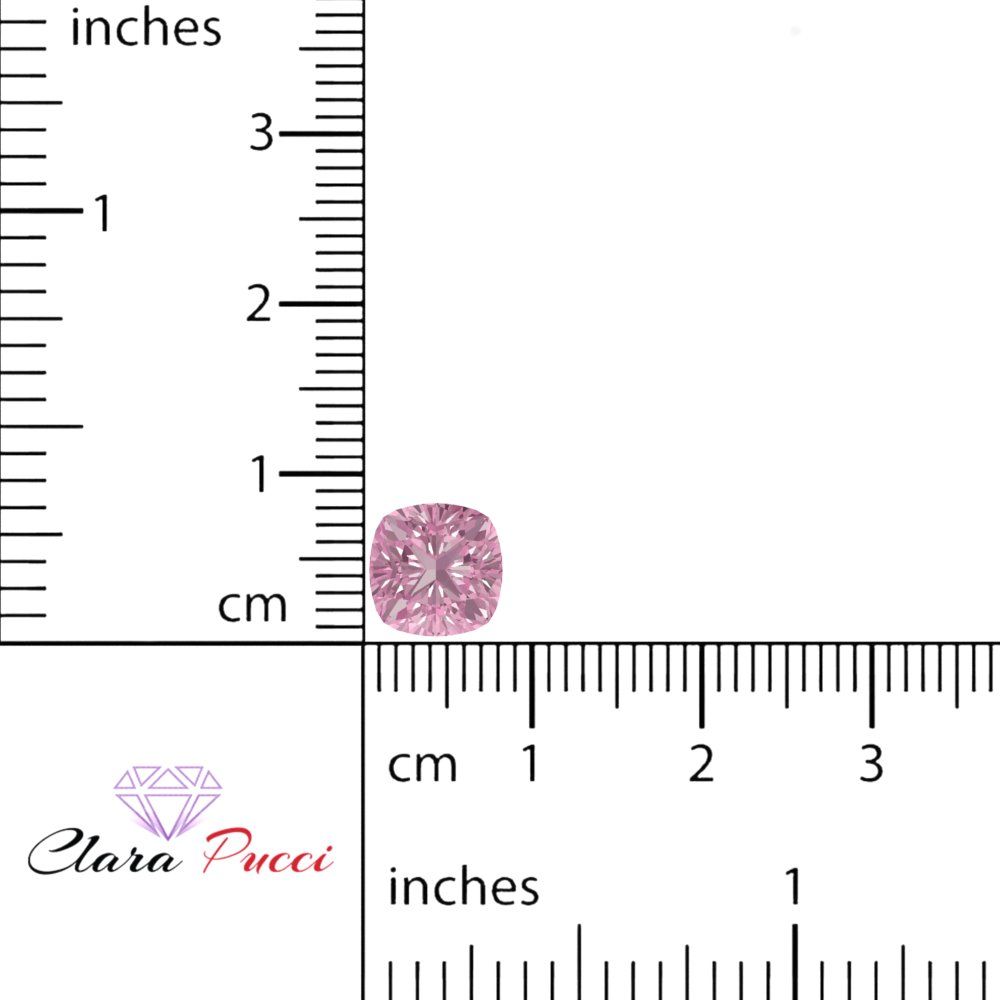 1 to 3 ct Cushion Cut VVS1 Simulated Pink October Birthstone
